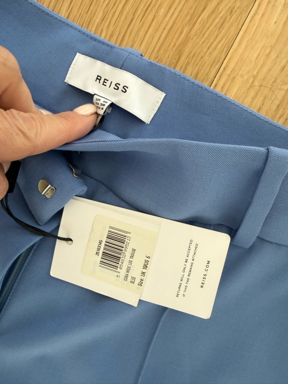 Reiss Cora Wide Leg Wool-Blend Trousers - Picture 3 of 5